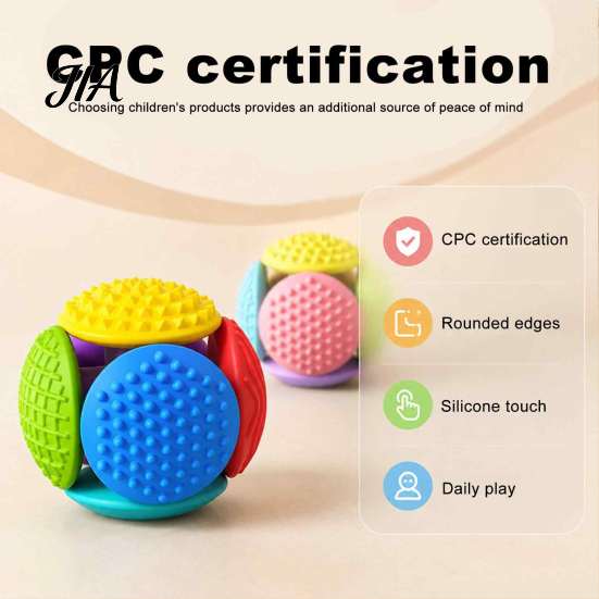 Kids Grip Training Tools Detachable Silicone Sensory Ball Toy, Mini Textured Colorful for Babies, Tactile Stimulation Stress Relief Toy Fine