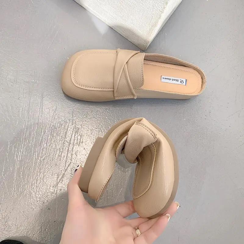 Baotou slippers women's outer wear 2025 summer new one-pedal muller shoes fashionable versatile evening wind lazy half drag