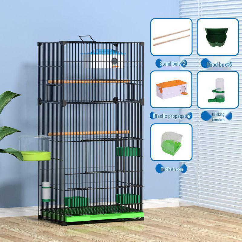 

Посилена велика клітка для великих птахів, таких як какатіли та піони, з гніздовою коробкою 90cm H, 42x31cm, no wheels, Package 6 білий