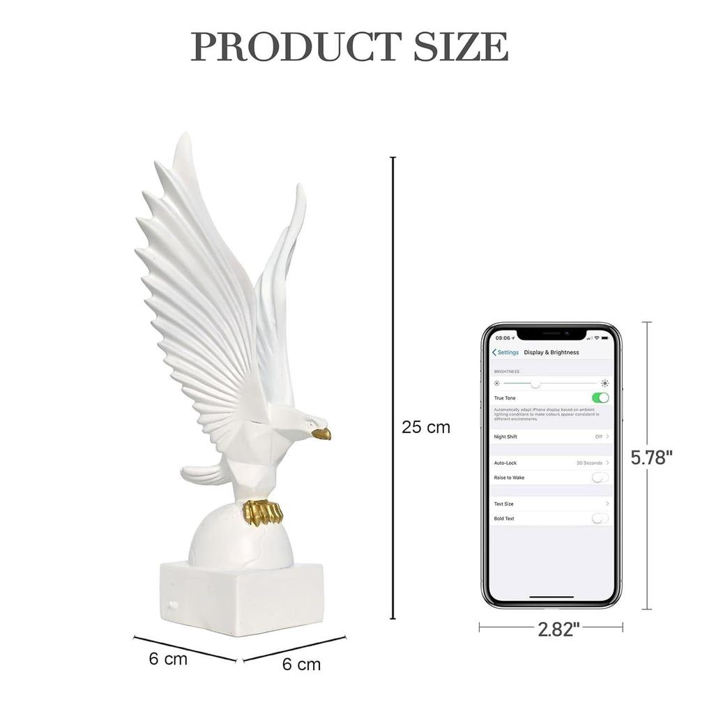 Adlerstatue für Heimdekoration - Ästhetische Heimdekorationsartikel - Prunkstück für Heimdekoration - Dekorative Skulptur für Heimdekoration & Bürodekoration - 6X6X25 CM
