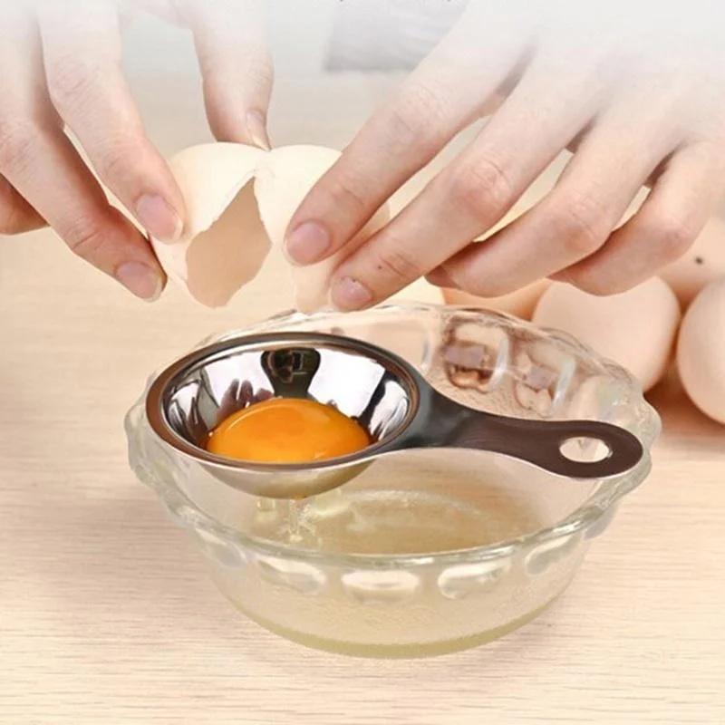 Egg Separator Egg Yolk White Filter Food Grade Eggs Divider Stainless Steel Sieve Kitchen Gadget Baker Tool Egg Extractor