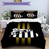 FC Wappen Design Muster Druck Bettbezug Set – enthält 1 Bettbezug und 2 passende Kissenbezüge Schlafzimmer Dekoration Weihnachtsgeschenke