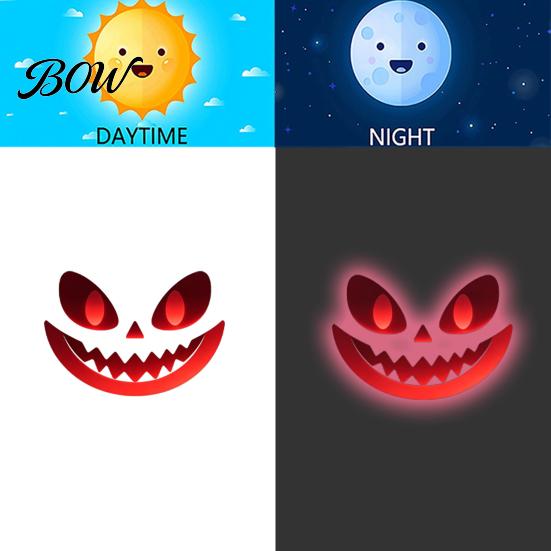 Glowing Window Wall Decorations Glow In The Dark Sticker, Self-adhesive Ghost Face Shape Decals, Outdoor Decor Halloween Waterproof PVC Stickers, for