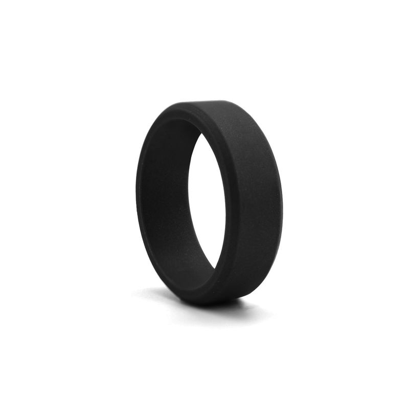 

Amazon New 8mm Beveled Edge Silica Gel Ring European and American Style Ring Men Outdoor Sports Ring Black No. 9