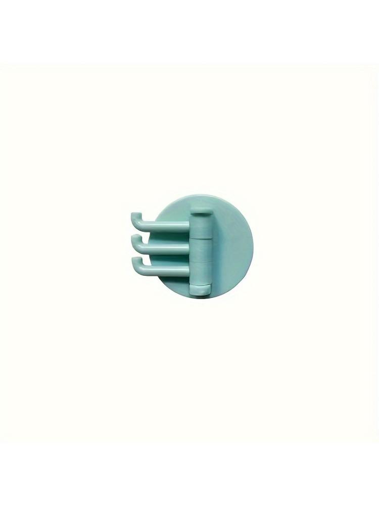 

4PCS Rotating 3-Point Hooks - No Drill Adhesive Wall Hooks 360° Rotation for Bathroom & Kitchen Durable Plastic Hooks for Towels