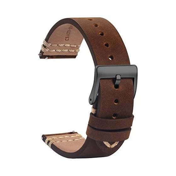 TStrap Leather Watch Strap Watch Band 18mm - Genuine Leather Watch Strap Smart Watch Strap Replacement - Men s Watch Replacement Strap Watch Band -