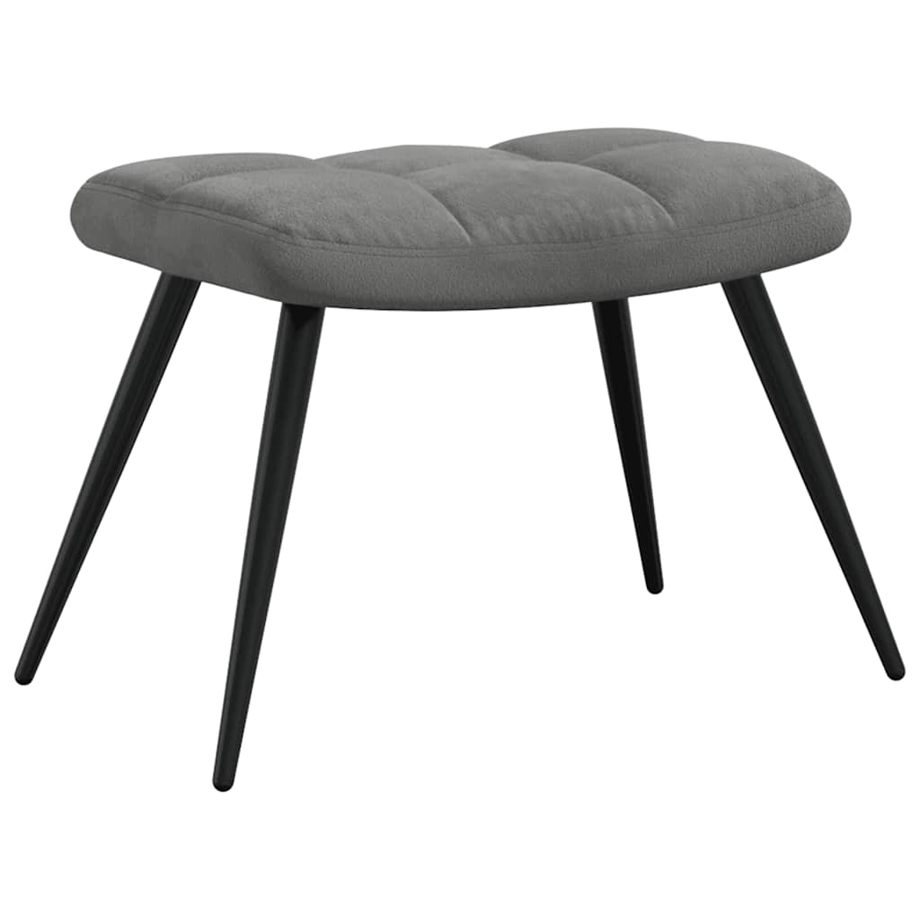 Relaxation Armchair with Footstool Dark Grey Velvet