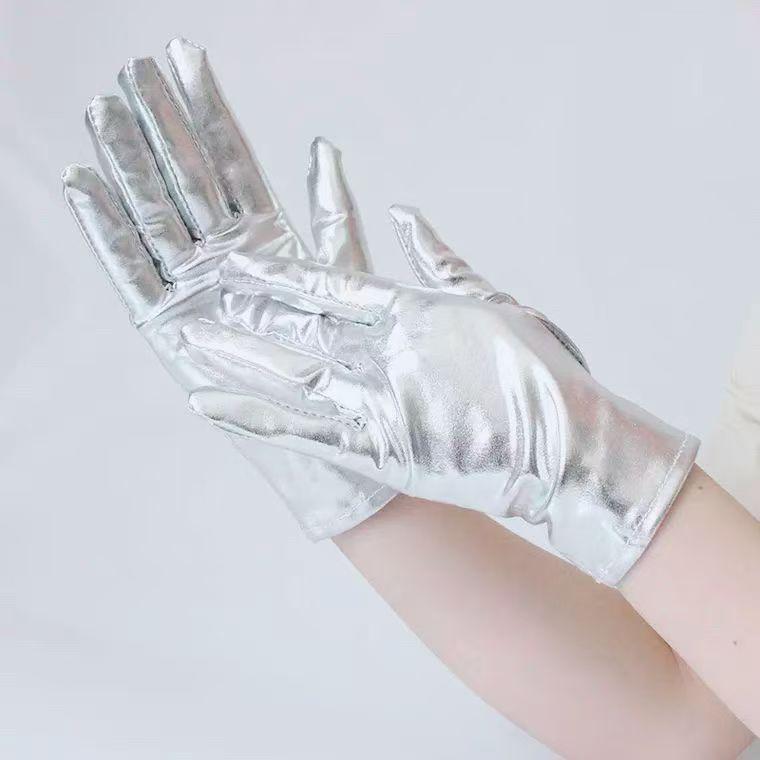 Sexy Shiny Patent Leather Long Gloves for Stage Performance & Photography