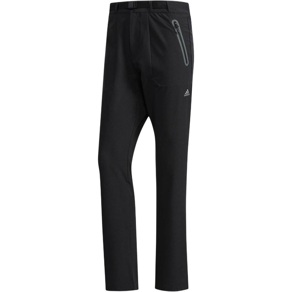Adidas Breathable Comfortable Solid Color Zipper Casual Pants Men Bottoms Black CV4833