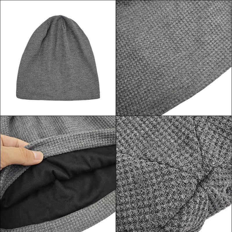 Autumn and winter solid color light board stacking hat thickened and velvet confinement pullover hat men's and women's outdoor riding windproof hat