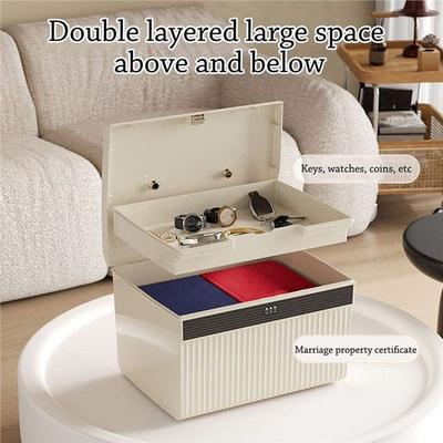 New Three Digit Password Lock Safe Box Two Layers Lockable Lock Box Privacy Security Large Capacity Storage Box Home