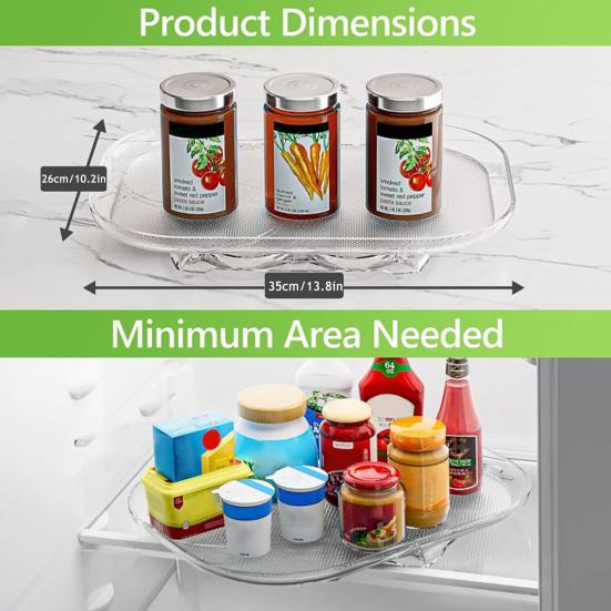 Organizador Giratorio para Refrigerador Bandeja Giratoria Rectangular Organizador Giratorio de Bebidas para Encimera de Cocina, Alacena, Despensa, Almacenamiento en Frigorífico