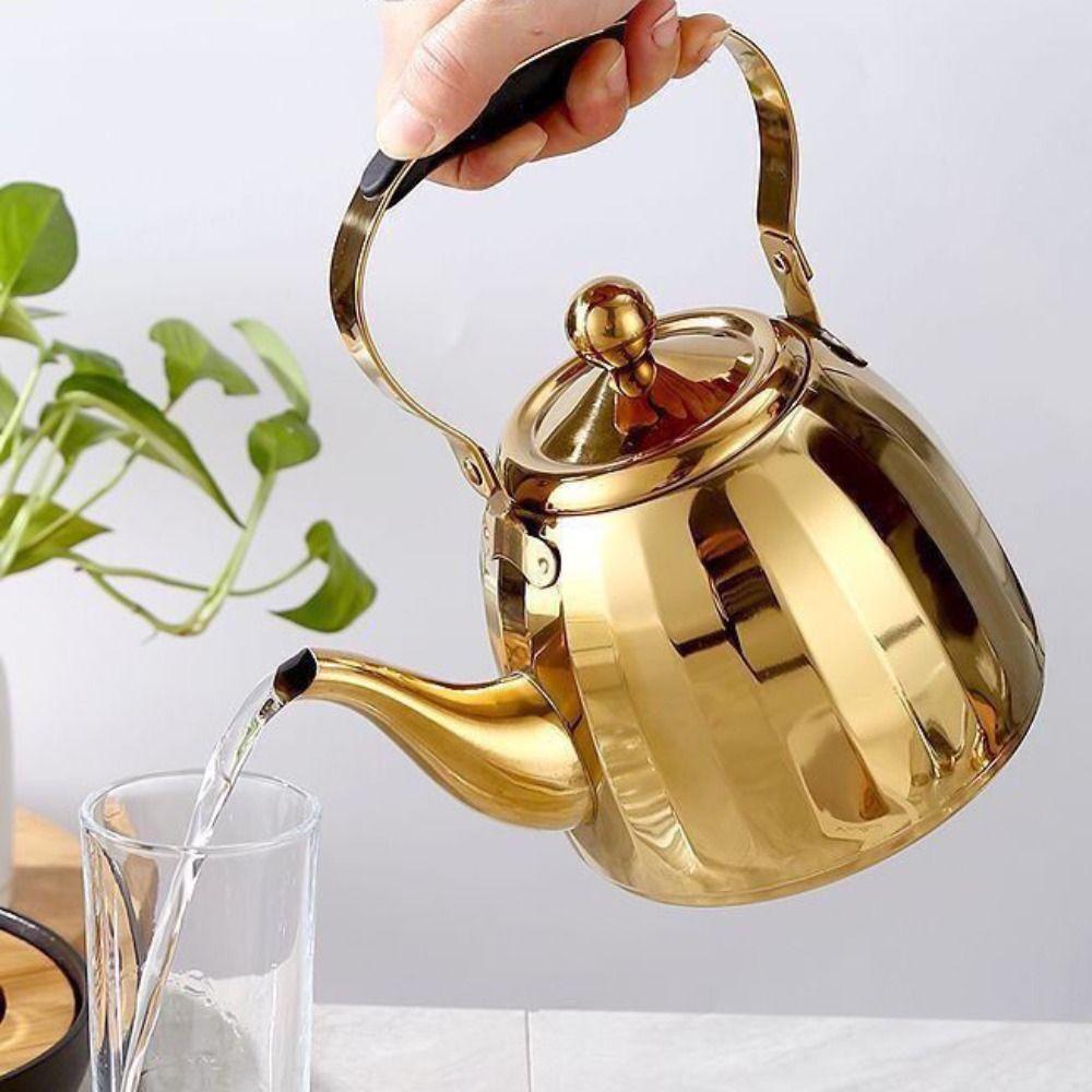 Stainless Steel Restaurant Tea Kettle Removable Infuser Boiling Water Pot Water Kettle Stovetop