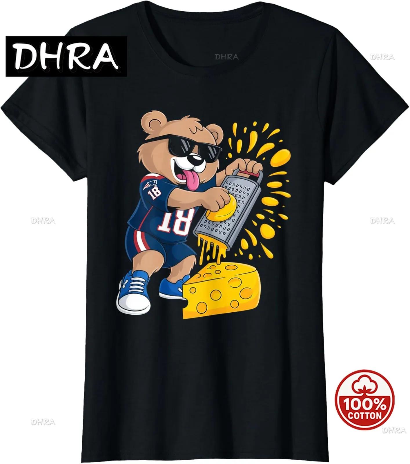 

Bear with Cheese Grater Hat and Sunglasses Design Ladies Crewneck TShirt WOMEN Cool Comfy Tops Unisex Loose Casual Top Shirt S