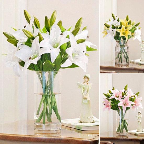 1Pc Artificial Lily Flower Fake Plant Home Office Cafe Wedding Party Decoration
