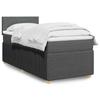 Box Spring Bed with Mattress Dark Gray 80 x 200 cm Fabric