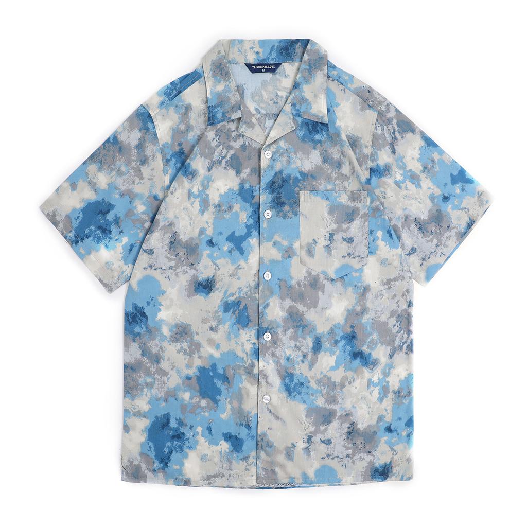 Hawaiian beach shirt casual shirt men's loose short-sleeve shirt