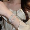 French retro zircon three-layer pearl beaded bracelet light luxury high-end bracelet beautiful design versatile jewelry
