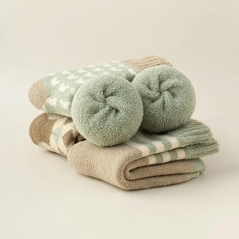 1 Paar Wadenlange Warme Fleecefutter Lässige Verdickte Herbst/Winter Dicke Socken Boden Lange Socke Schlaf Socken