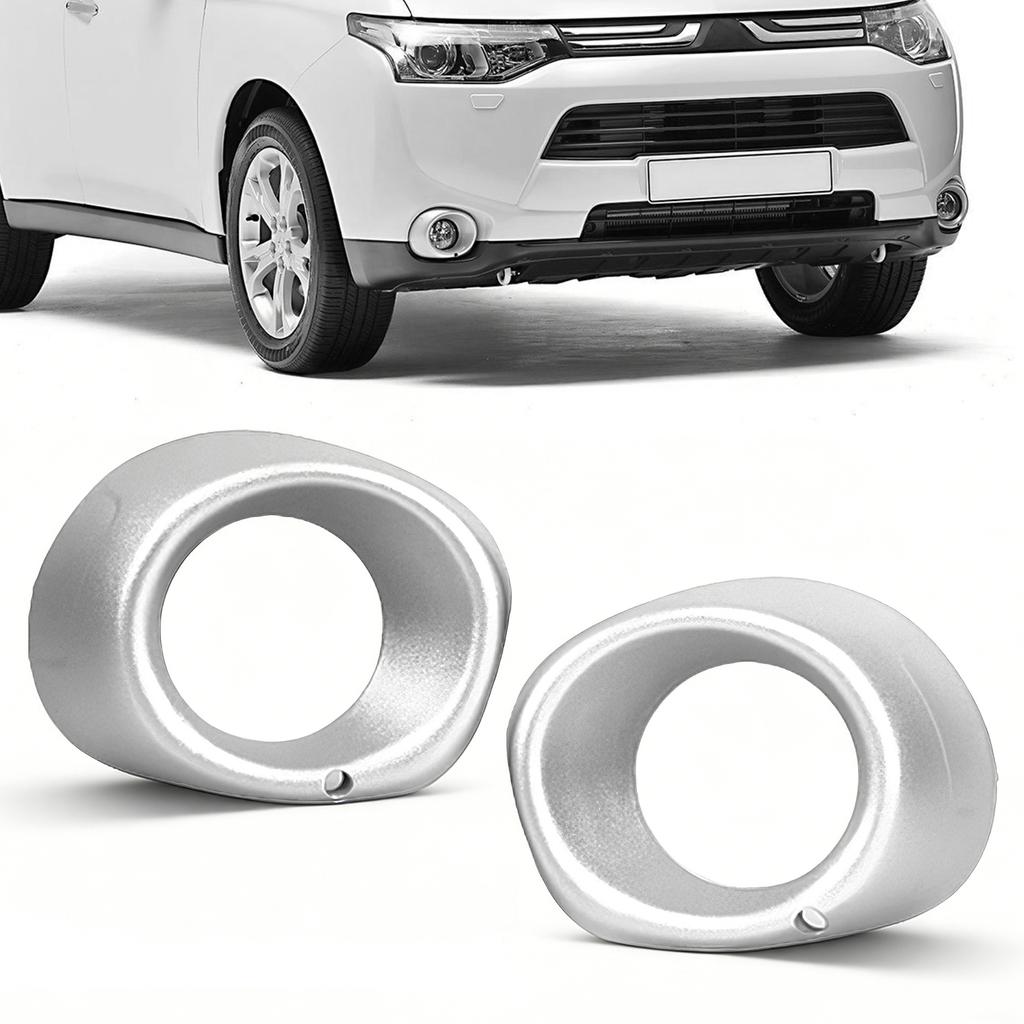 2pcs Front Bumper Fog Light Lamp Cover Frame Bezel Silver/Black For Mitsubishi Outlander 2013 2014 2015 6400D571 6400D572