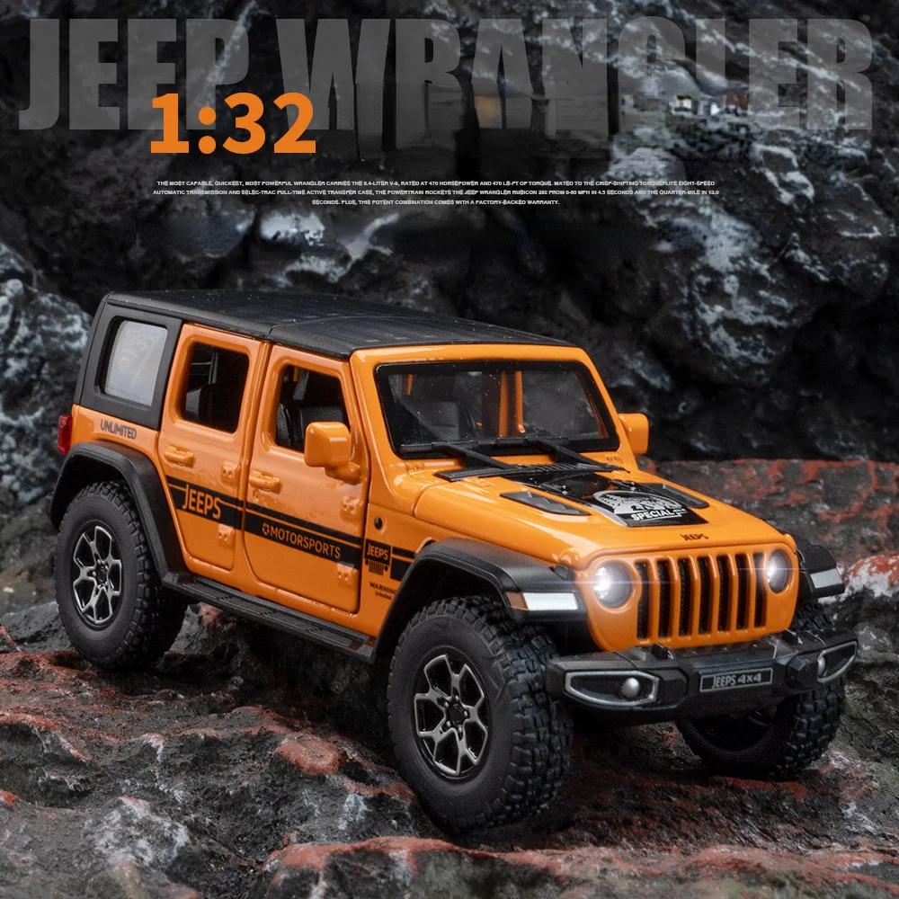 1:32 Jeep wrangler Simulation Toy Vehicles Model Sound and light Shock Absorbers Alloy Children Toys Collection Gift A905 ALR1