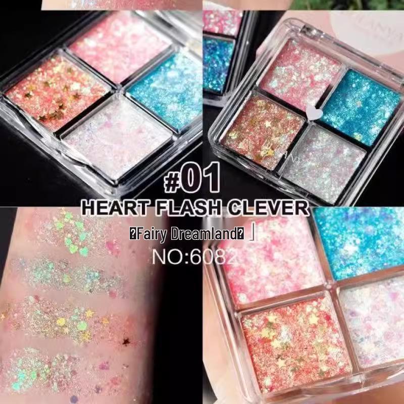 Xibei June 1 Stage Makeup: 12-Color Student Eyeshadow Palette with Pearlescent and Glitter Finish