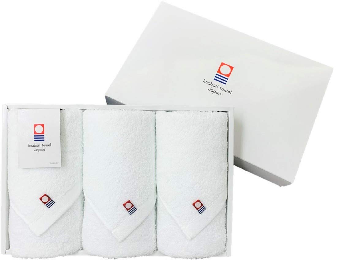 

Подарочные полотенца для лица 3 штуки в 1 коробке, сертифицированные полотенца бренда Imabari, однотонные белые, набор, OSK, 100% хлопок, белый