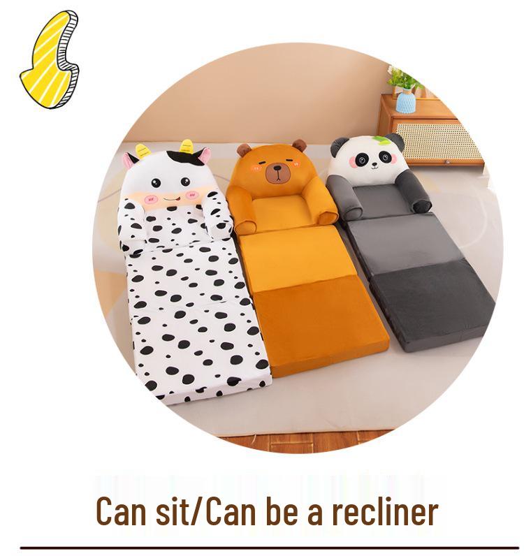Kids' Plush Folding Stool: Panda, Capybara & Cow Design, Perfect for Playroom or Gift
