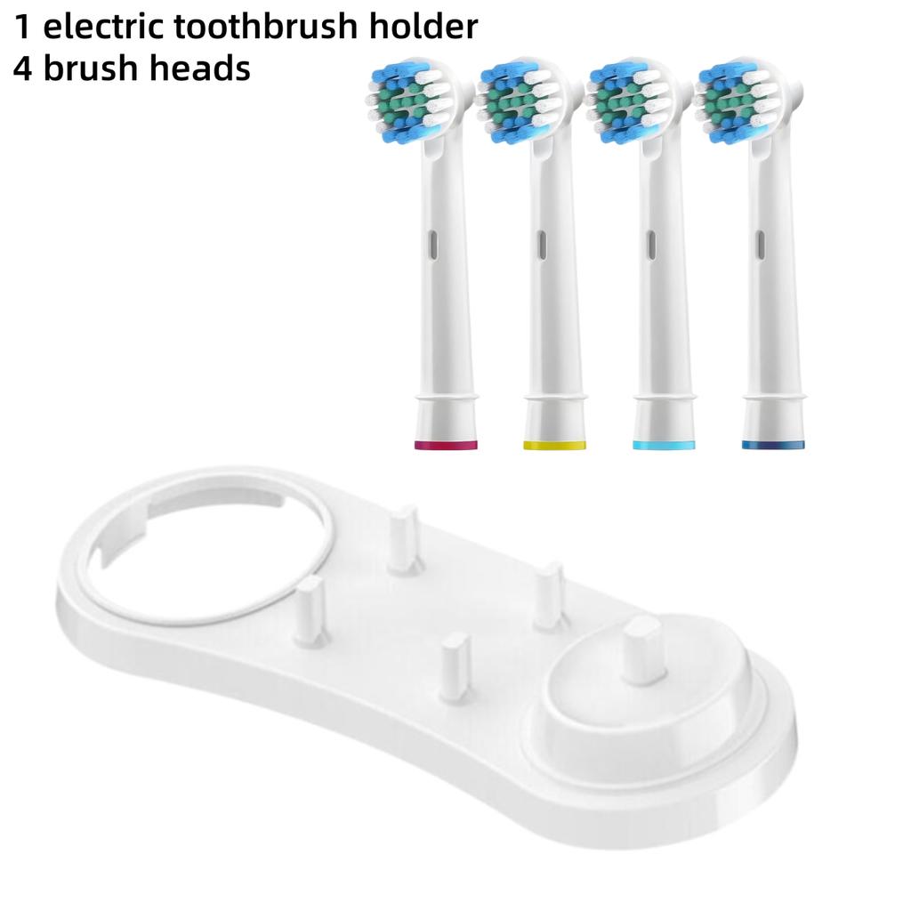 Electric Toothbrush Base Stand Support Brush Head Holder Charger Holder Rack and Replacement Brush Heads for Oral B Toothbrushes
