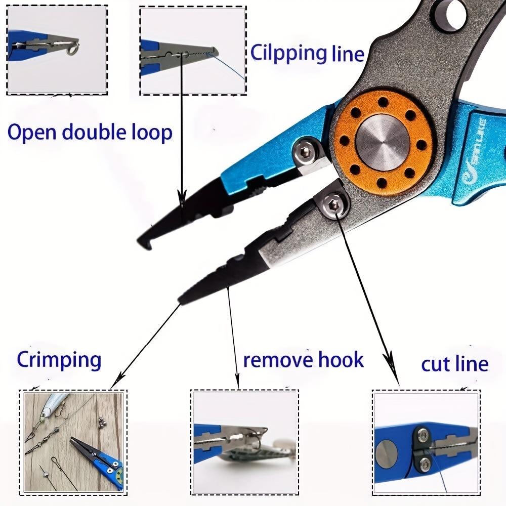 Multifunctional Fishing Pliers Outdoor Enthusiasts with Storage Bag Portable Open Loop Cutter with Lanyard Fishing Tool Self-locking Optional