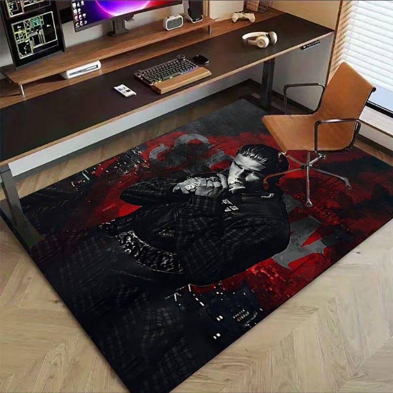 1pc Sons of Anarchy Themed Office Carpet Chair Mats - Durable Polyester Rug for Home Theater, Office, Dorm Room Decor - tA96