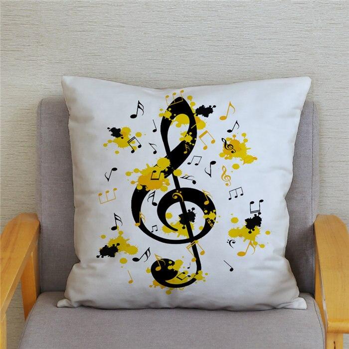 Home Decor Pillowcase Cartoon Sheet Music Printing Cushion Cover Bedroom  Living Room  Sofa Pillow Case