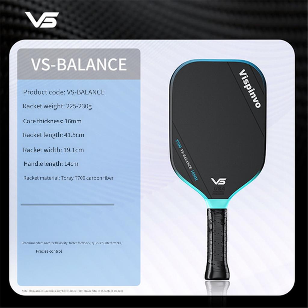 VISPINVO T700 Carbon Pickleball Schläger Leichter Hoher Rückprall Stoßdämpfung Professioneller Turnier Schläger