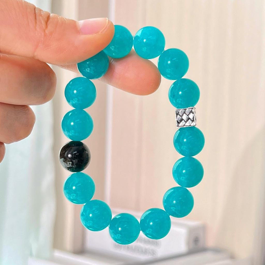 Madeilan 12Mm Large Grain Tianhe Stone Color Quartz Rock Obsidian Bracelet