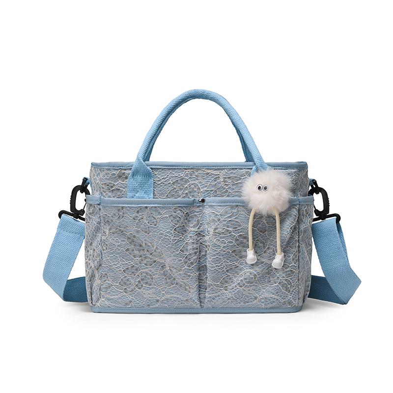 

Stylish Anti-Scratch Mommy Tote, Spacious Baby Diaper Bag with Insulated Pocket, Multi-Compartment Organizer for Moms On The Go синий