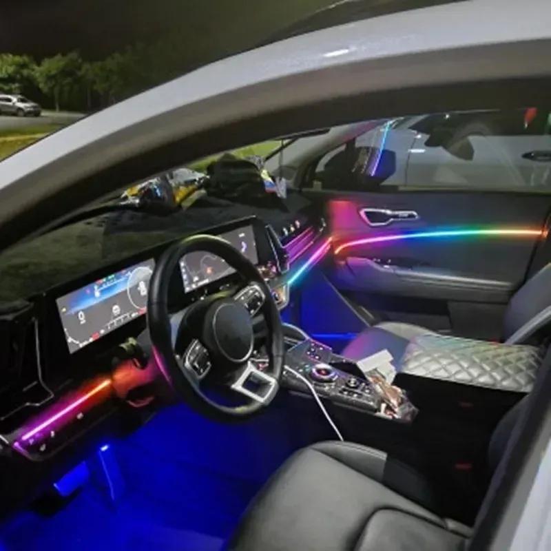 22 In 1 Car Ambient Light 64 Color RGB Symphony Interior Acrylic Guide LED Strip Light Decoration Atmosphere Lamp by APP Control
