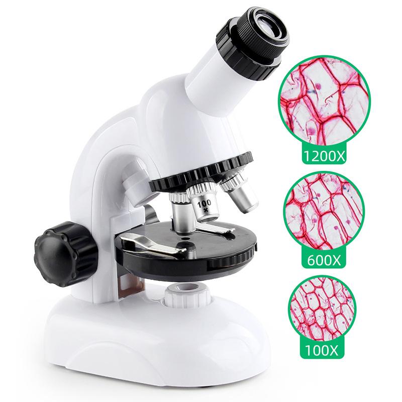 Primary School Students Experimental Equipment 1200 Times Microscope Toy Science Biological Microscope Accessories Set