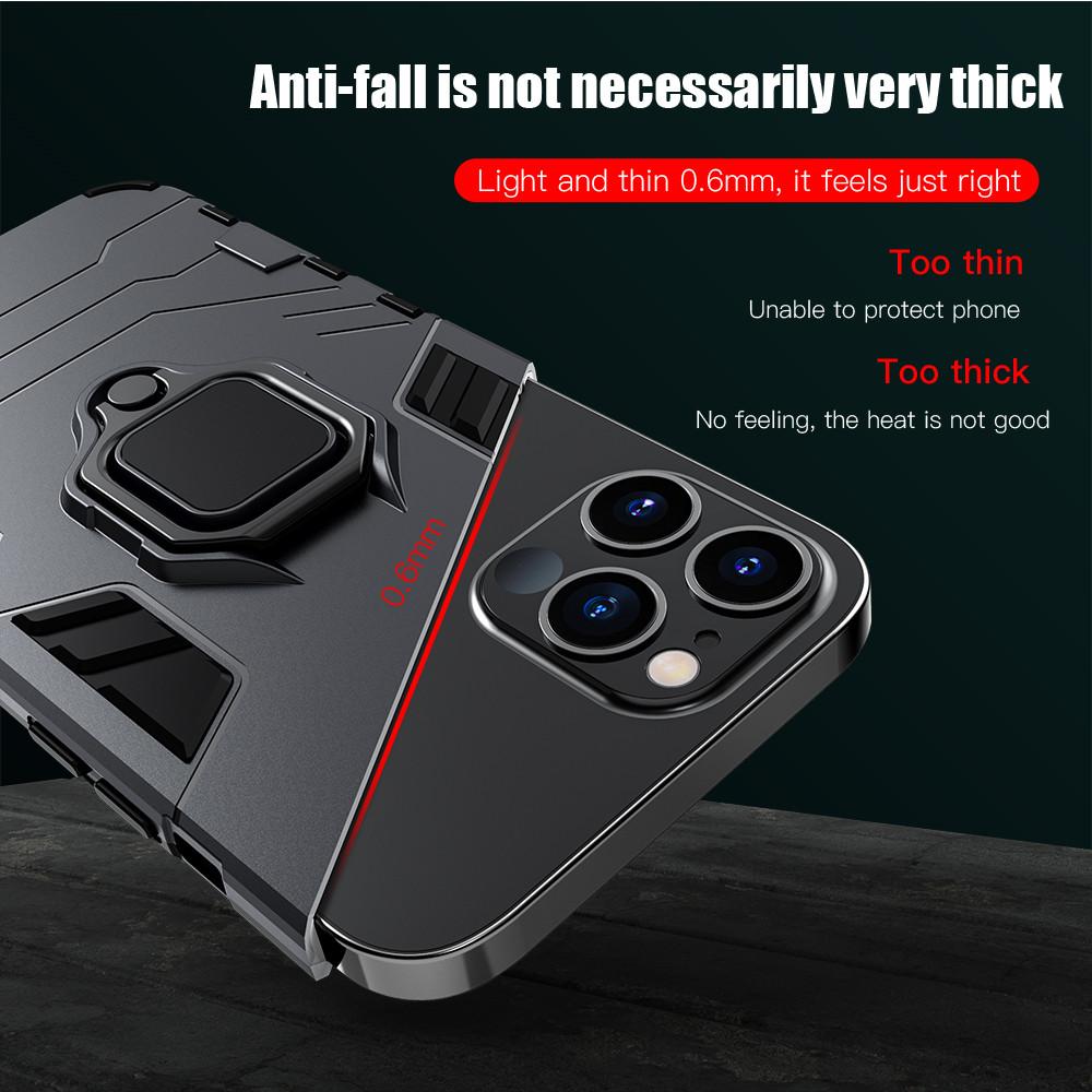 Case for iPhone 16 15 14 13 12 Pro Max 11 Military Grade Protection Built-in Kickstand Dual-Layer Heavy Duty TPU+PC Shockproof Phone Case