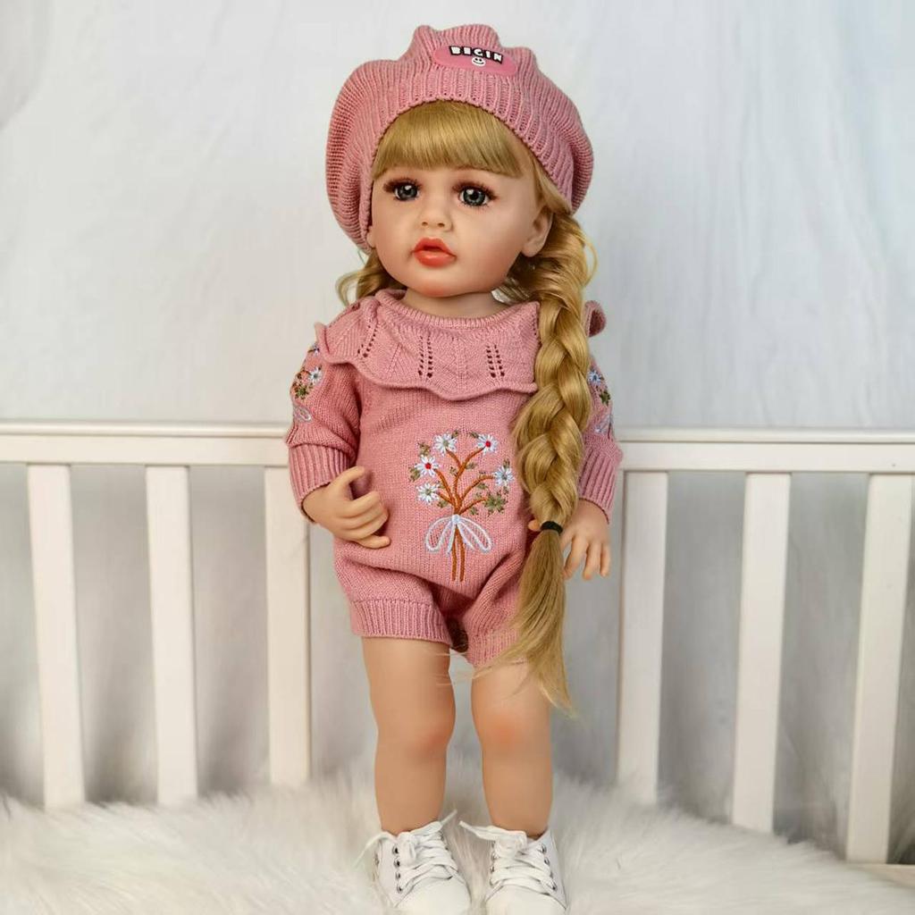 New Reborn Baby Dolls Full Silicone Vinyl 55 Cm Wear Sweeter Bebe Reborn Model Toy Kids Playmates Christmas Birthday Gifts