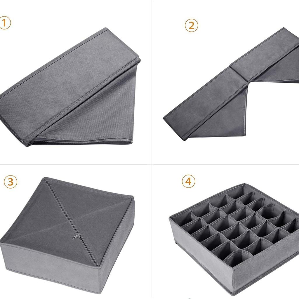 Foldable Cross-Border Fabric Storage Box with Underwear Organizer, Large Capacity Drawer Storage Box