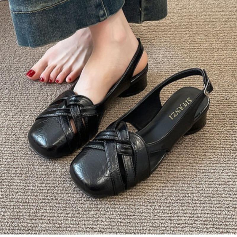 

Fashion Designer Women Heeled Sandals Chunky Summer Shoes Fashion Woman Slippers 2025 Party Dress Slides Walking New Mujer De Sandalias 40