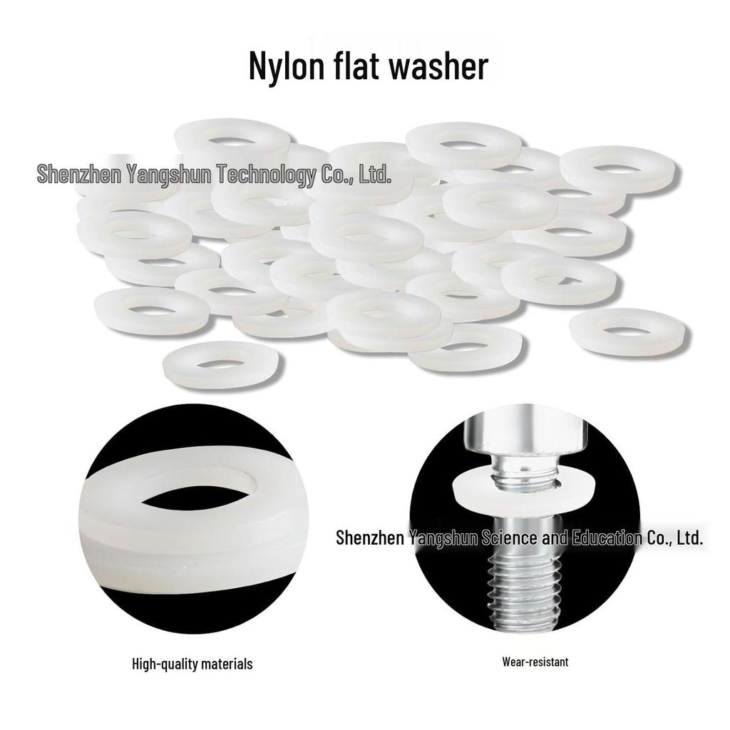 White Nylon Flat Washer Set, 350pcs, M2-M8, Insulating Screw Sealing Gaskets