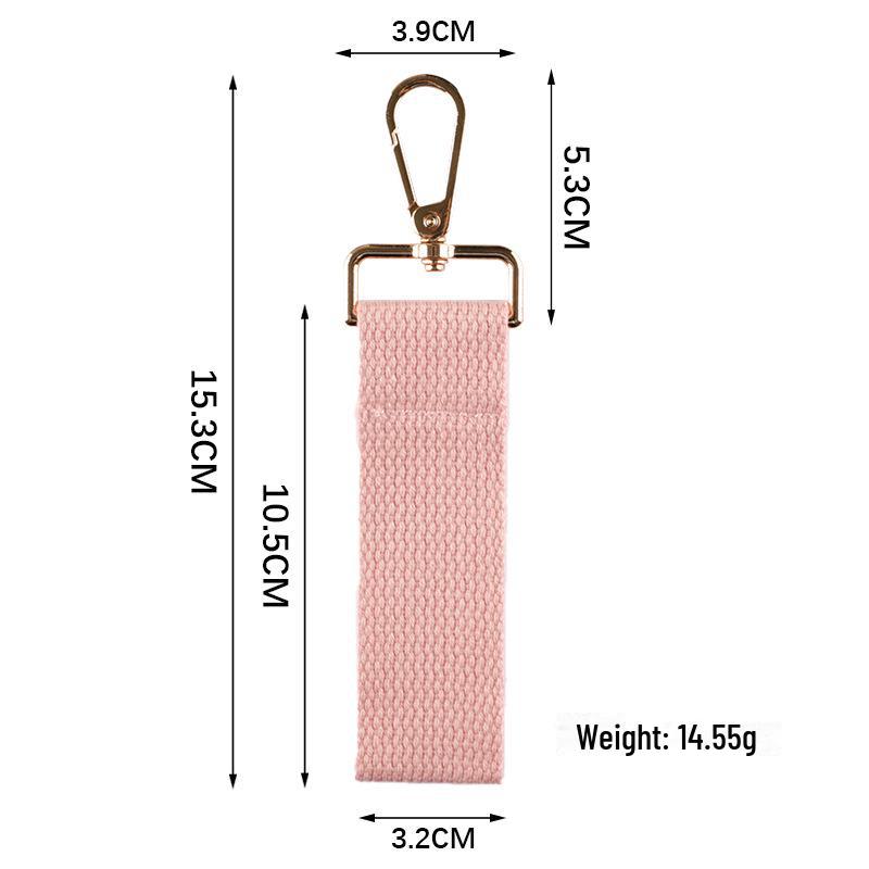 Personalized Pure Cotton Canvas Belt Keychain with Contrast Colors – Handmade INS Style