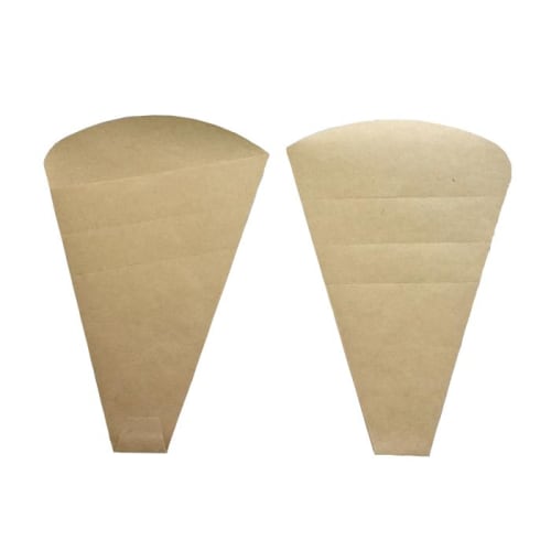 Crepe Triangular Bag, Brown, Perforated (100)