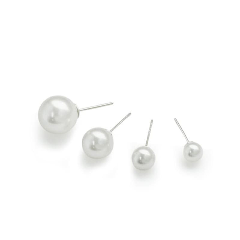 

dmoment (4Size_925 Silver) Riven Pearl Earrings 8mm (gift wrapping)