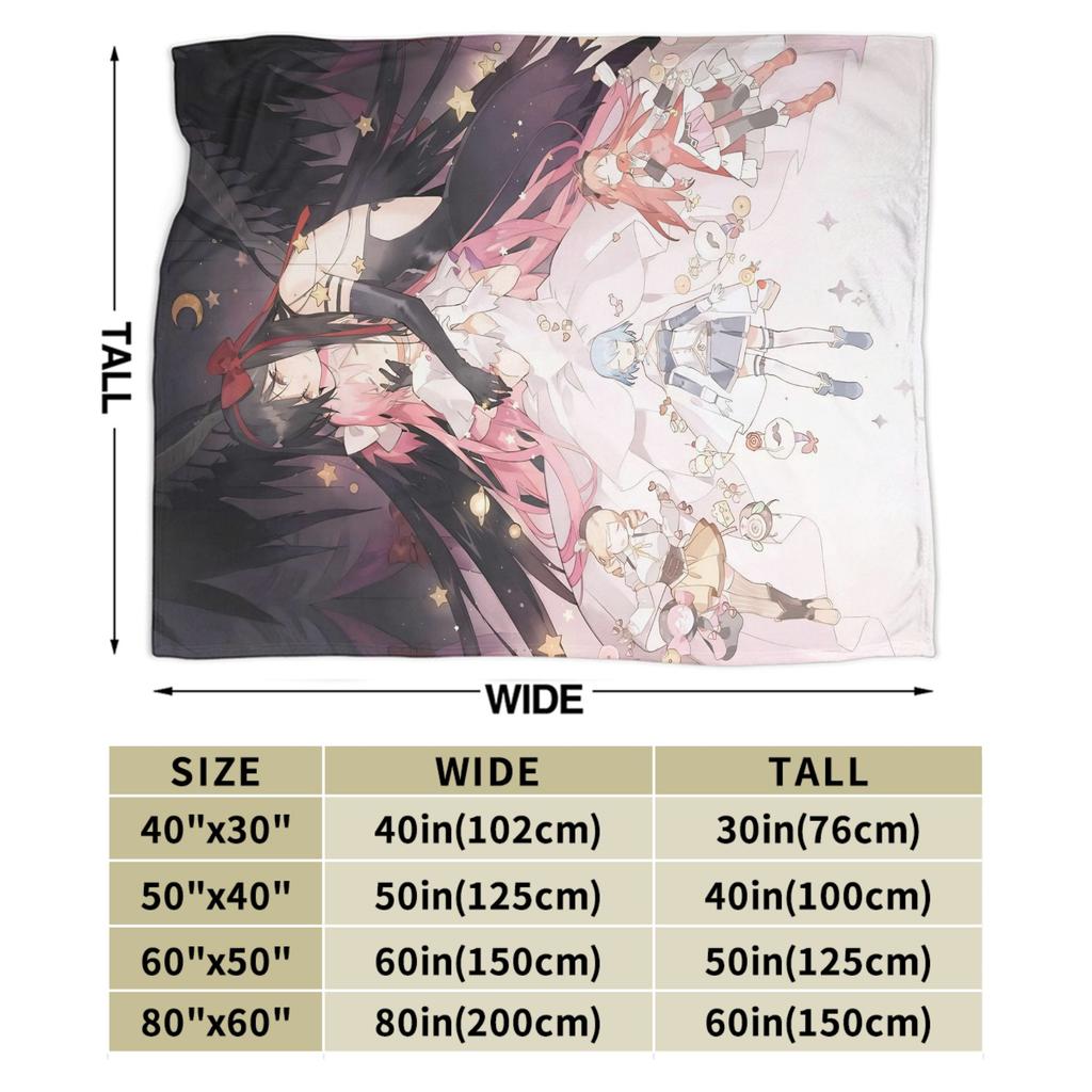 Anime Puella Magi Madoka Magica Flannel Blanket Comic Novelty Throw Blanket for Home 150*125cm Bedspread