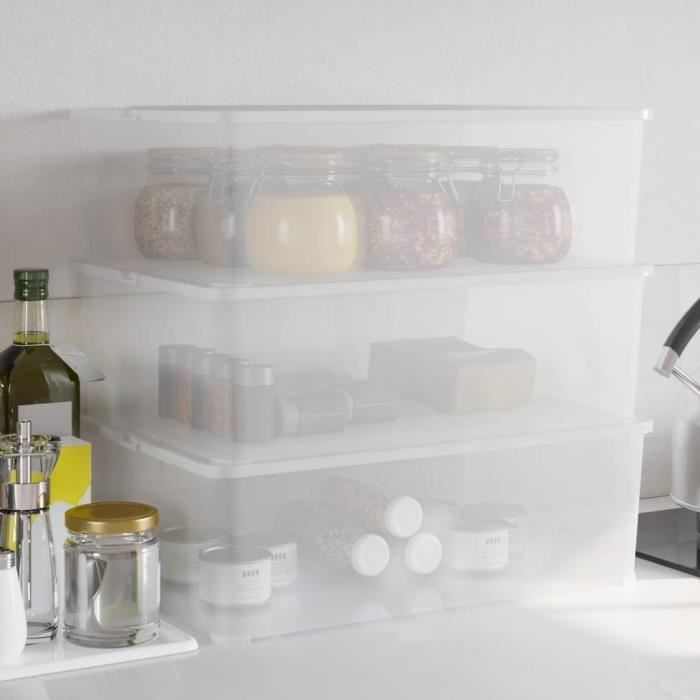 VidaXL Boîtes de rangement en plastique 3 pcs 25 L empilables 154988