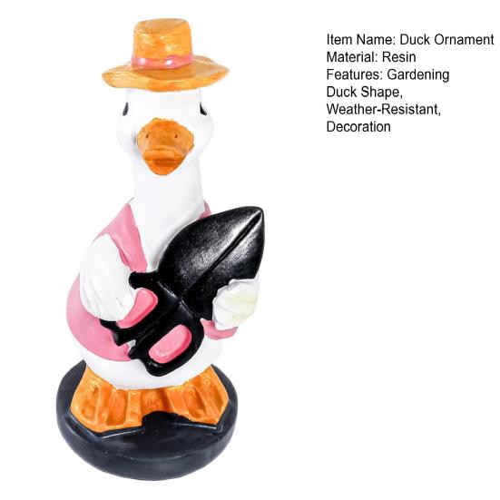 Gardening Duck Statue Outdoor Garden Yard Farm Duck Resin Figurine