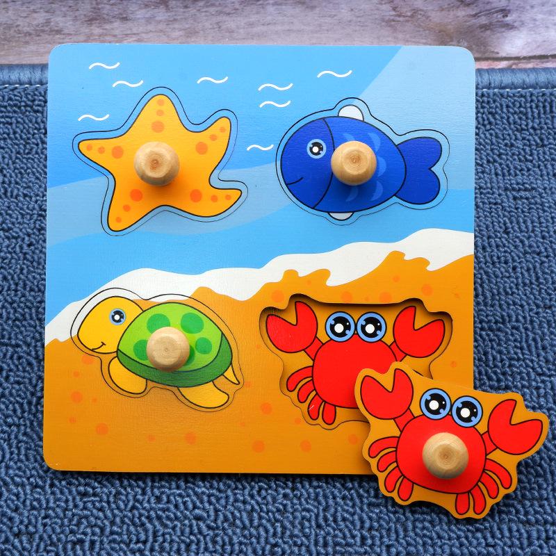 Cartoon-Obst-Greifpuzzlebrett - Montessori-Lernspielzeug für 1-3 Jahre