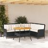 VidaXL Garden Sofas 2 Pcs with Cushions Black Wicker, Outdoor Sofa Set, Garden Furniture Set, Set 3262091